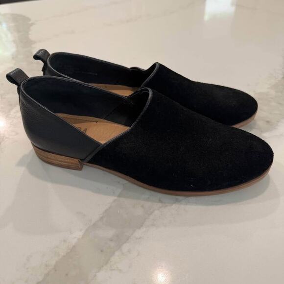 Lucca Lane Tabby Suede Slip On Loafers Women's 6.5M Black Leather Flats Classic - Picture 5 of 8